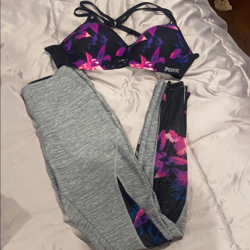 PINK leggings and push up bra